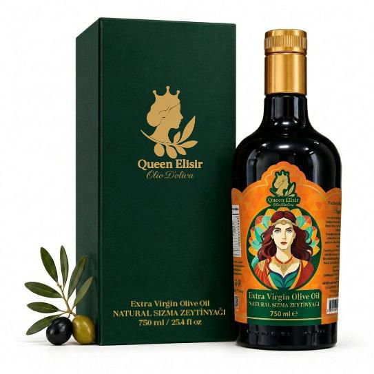 Queen Elisir Lascarina Harmony Blend Extra Virgin Olive Oil with Gift Box, 750 ml